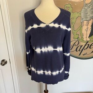 Johnny Was tie dye pullover indigo sweater